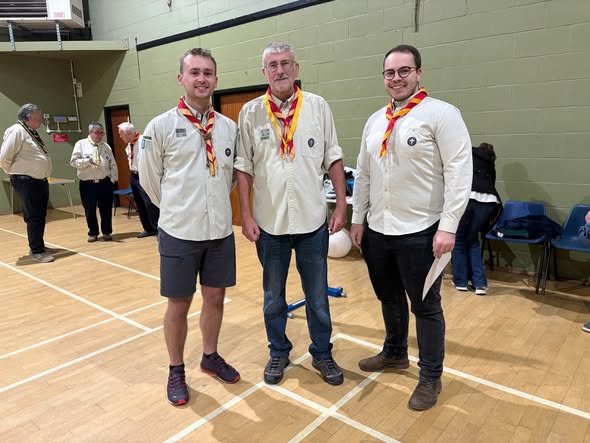 Silver Acorn awarded to Bob Pain 50th Cambridge (Milton) Group