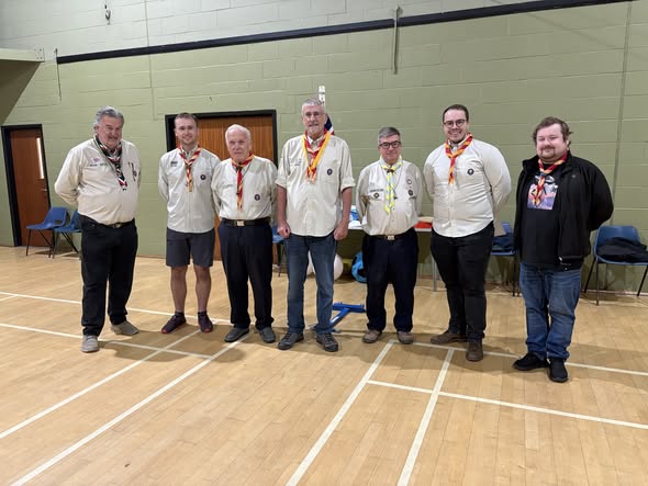 Silver Acorn awarded to Bob Pain 50th Cambridge (Milton) Group